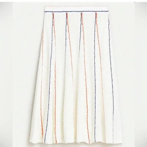J.Crew Flared Striped Sweater Skirt – XS, Navy and Orange Stripe