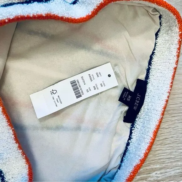 J.Crew Flared Striped Sweater Skirt – XS, Navy and Orange Stripe