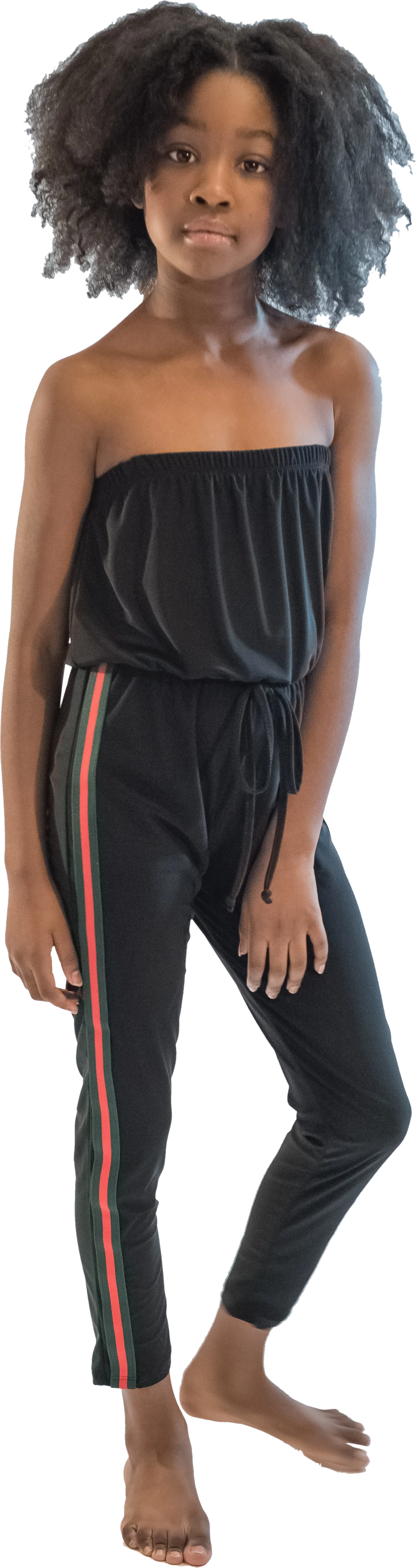 Juniors Black Stripe Side Jumpsuit