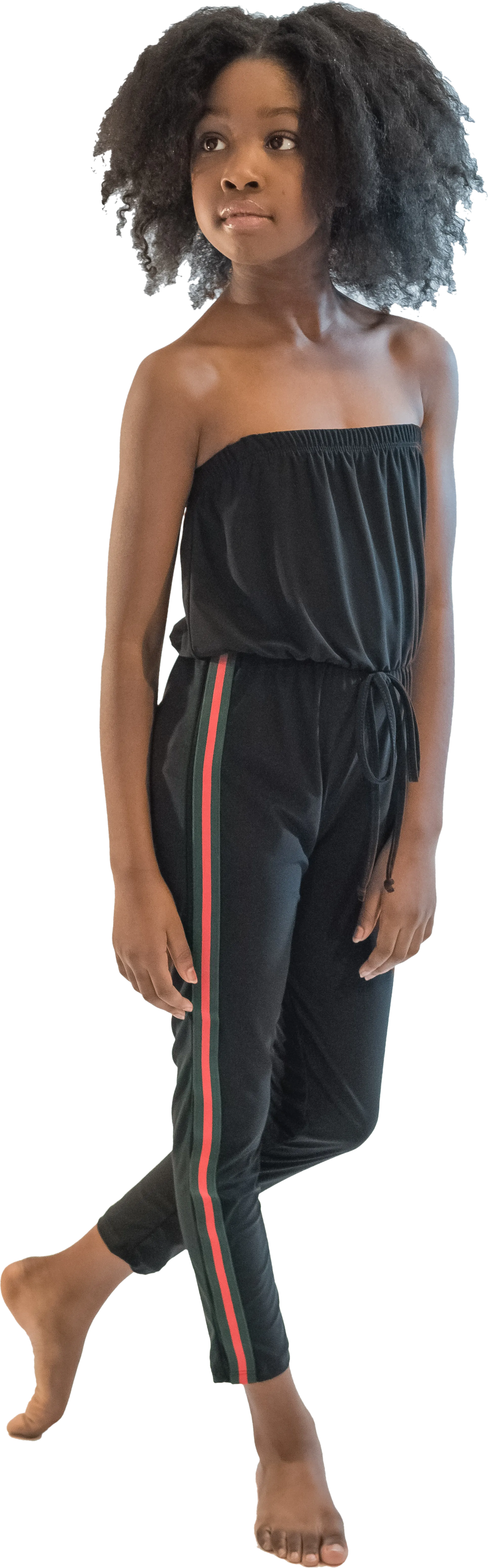 Juniors Black Stripe Side Jumpsuit
