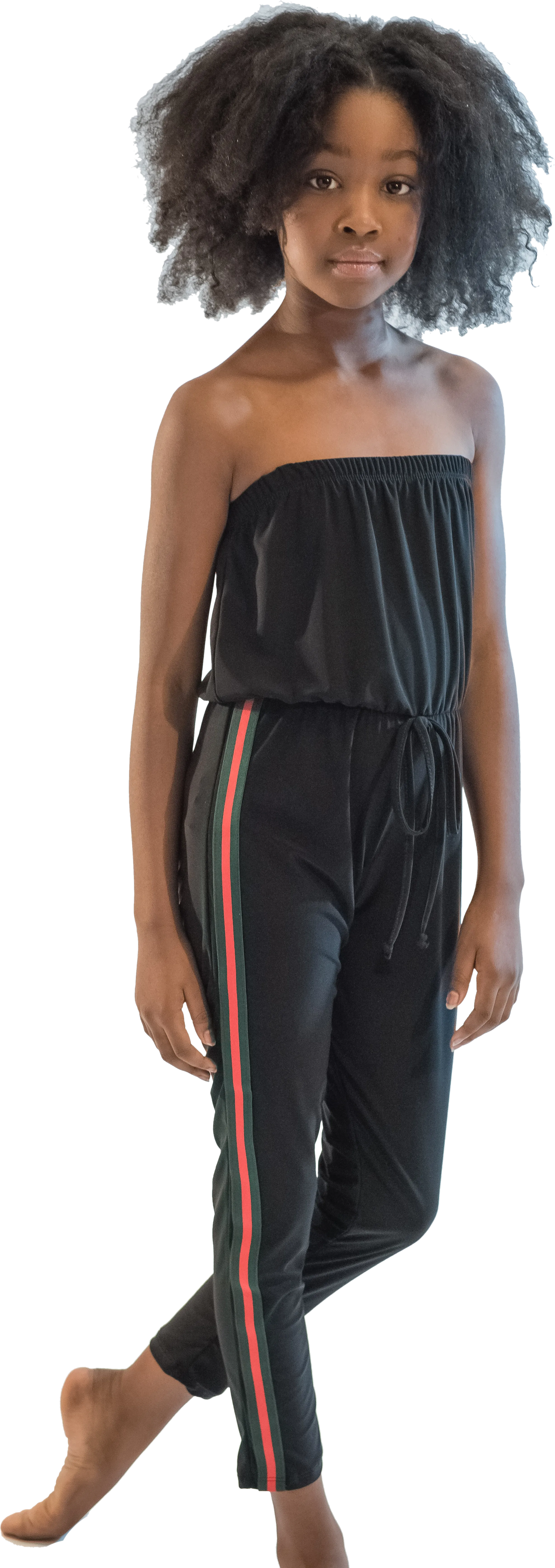 Juniors Black Stripe Side Jumpsuit