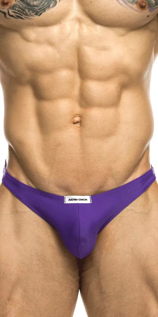 Justin Simon Xsj03 Silky Sexy Thongs Purple