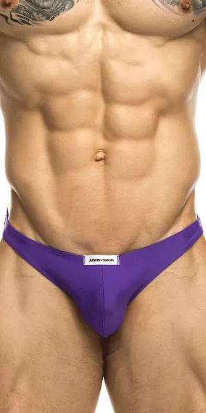 Justin Simon Xsj03 Silky Sexy Thongs Purple