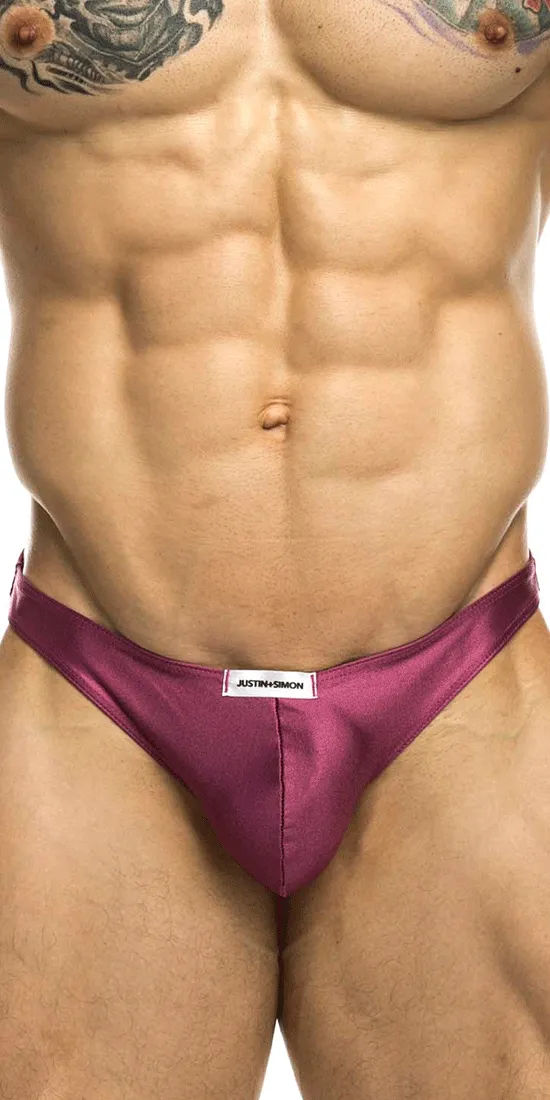 Justin Simon Xsj03 Silky Sexy Thongs Wine