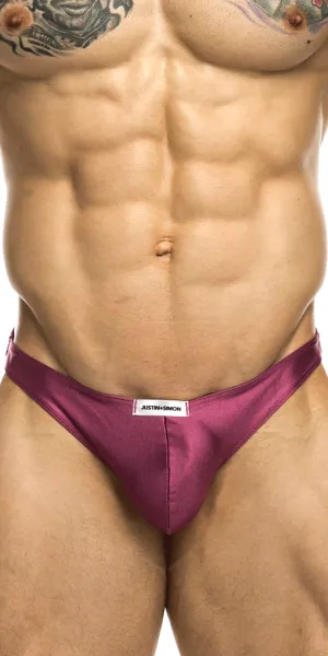Justin Simon Xsj03 Silky Sexy Thongs Wine
