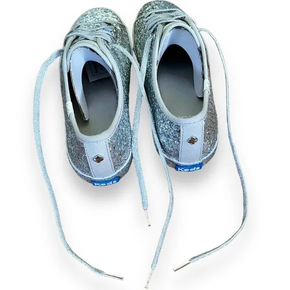 Keds X Kate Spade New York All-over Glitter Sneakers Flats Silver Size 8