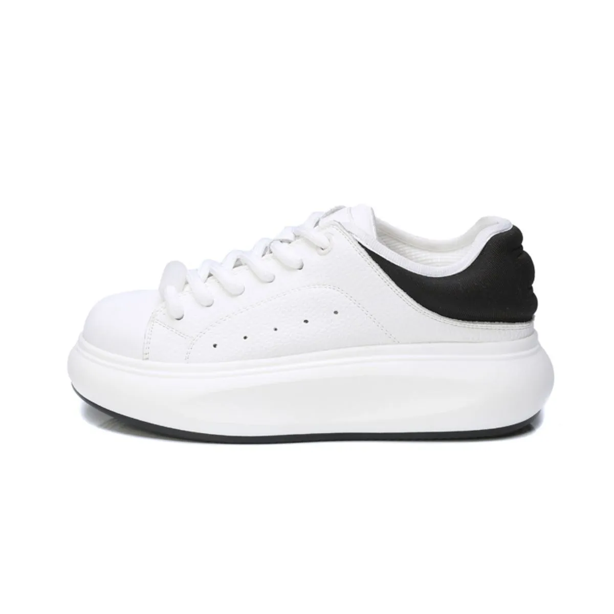 Lace Up Round Toe Platform Sneakers