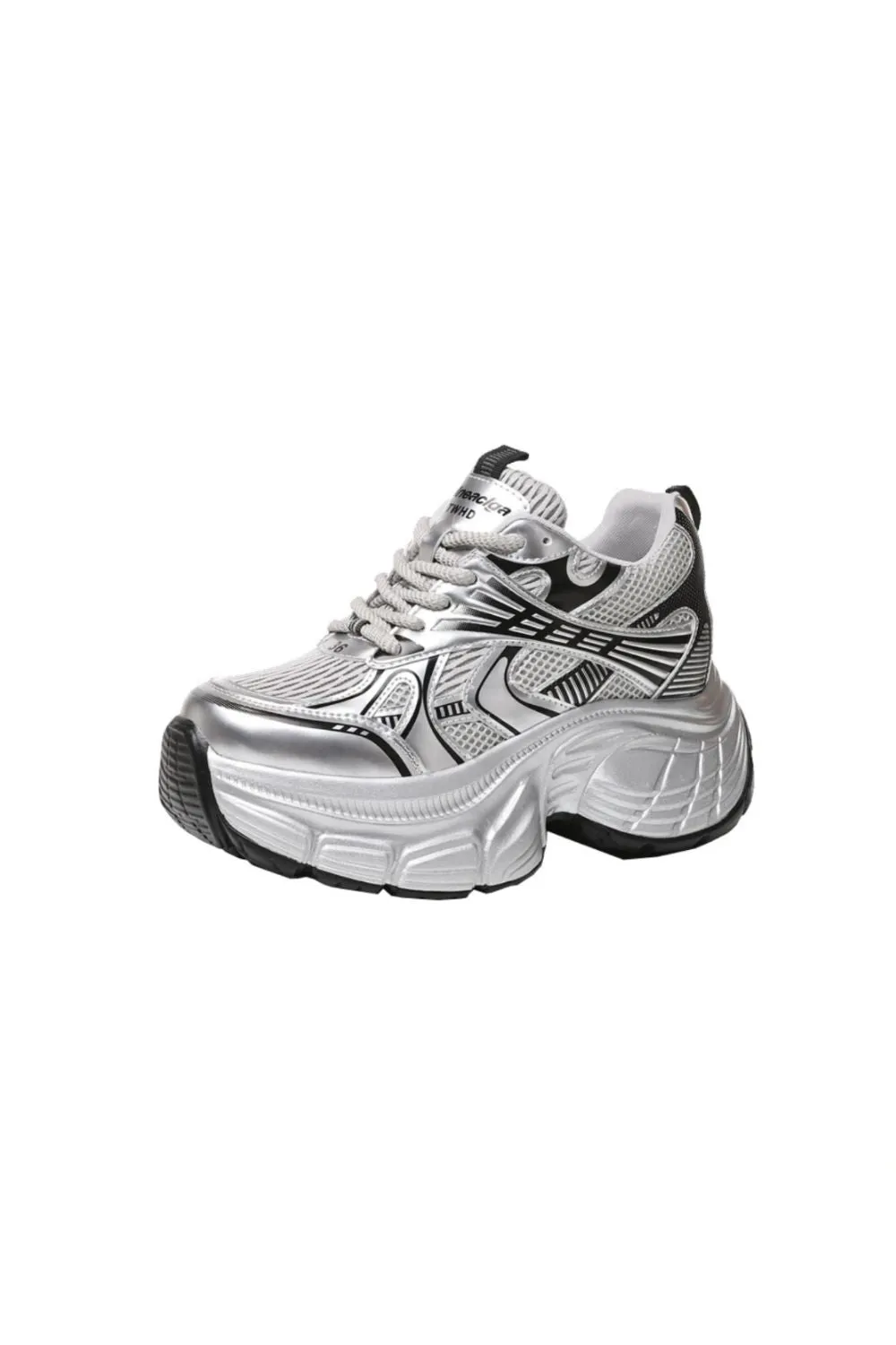Lace Up Round Toe Platform Sneakers