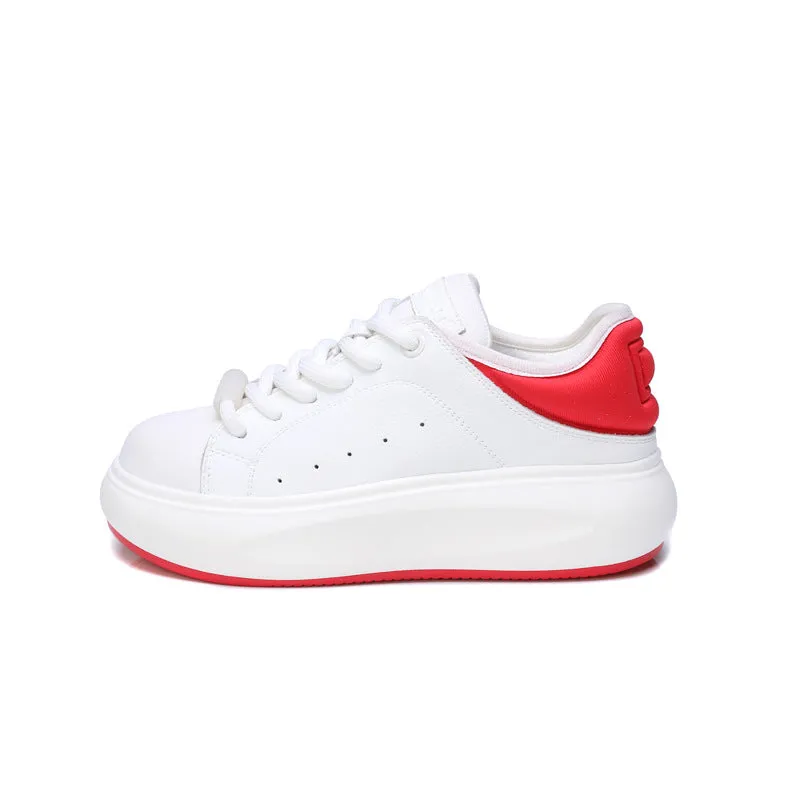 Lace Up Round Toe Platform Sneakers