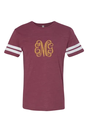 L.A.T. Adult Varsity Tee, Burgundy/White *Personalize It