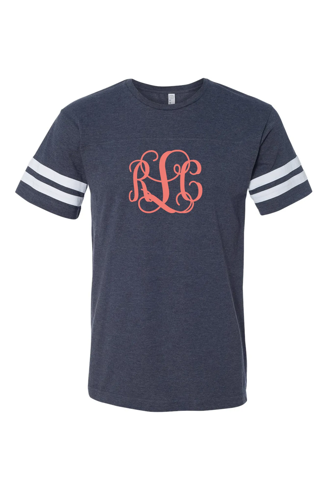 L.A.T. Adult Varsity Tee, Navy/White *Personalize It