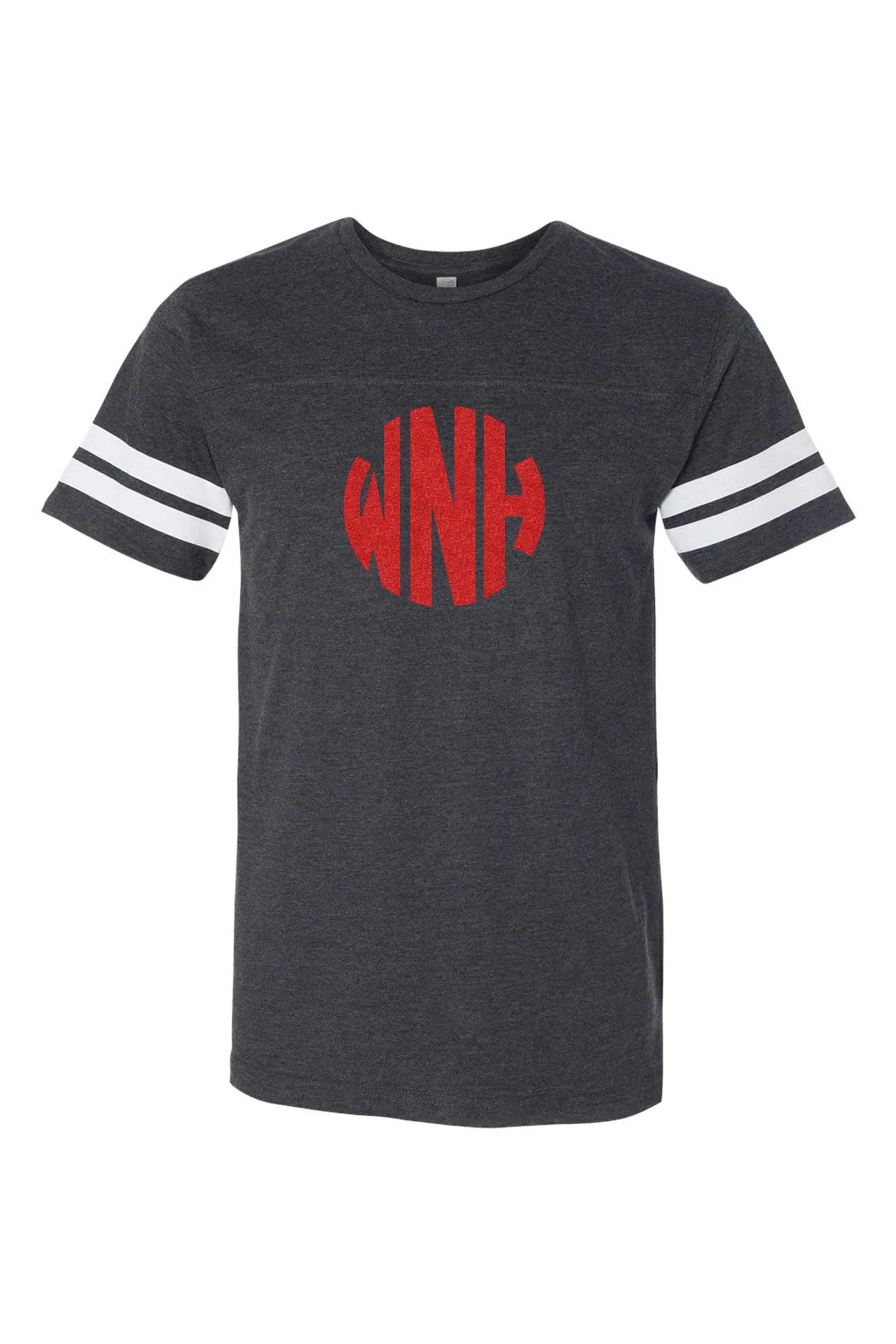 L.A.T. Adult Varsity Tee, Smoke/White *Personalize It