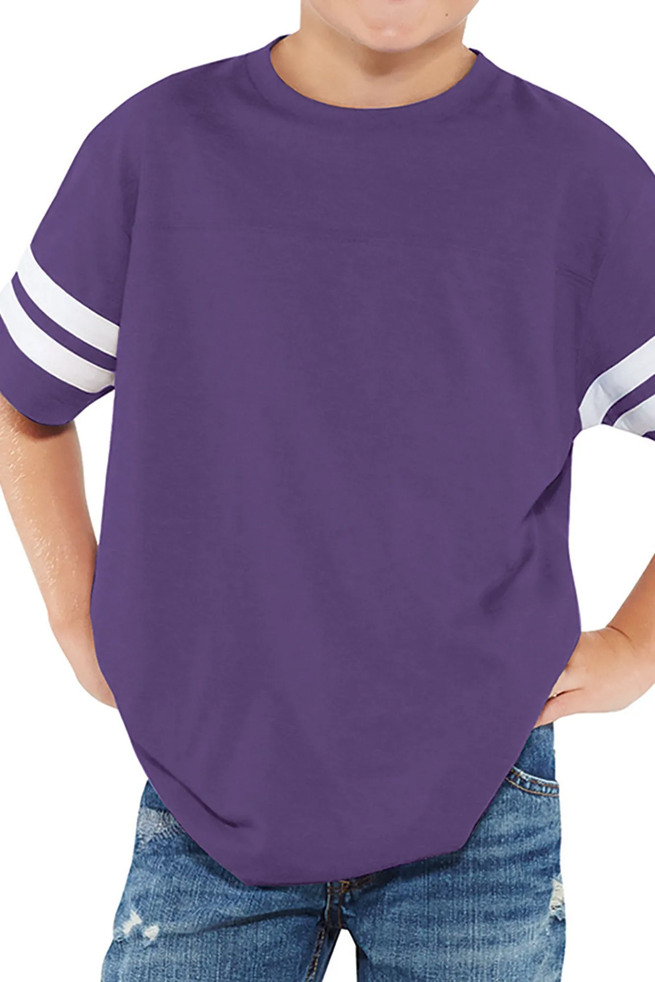L.A.T. Youth Fine Jersey Varsity Tee, Vintage Purple *Personalize It