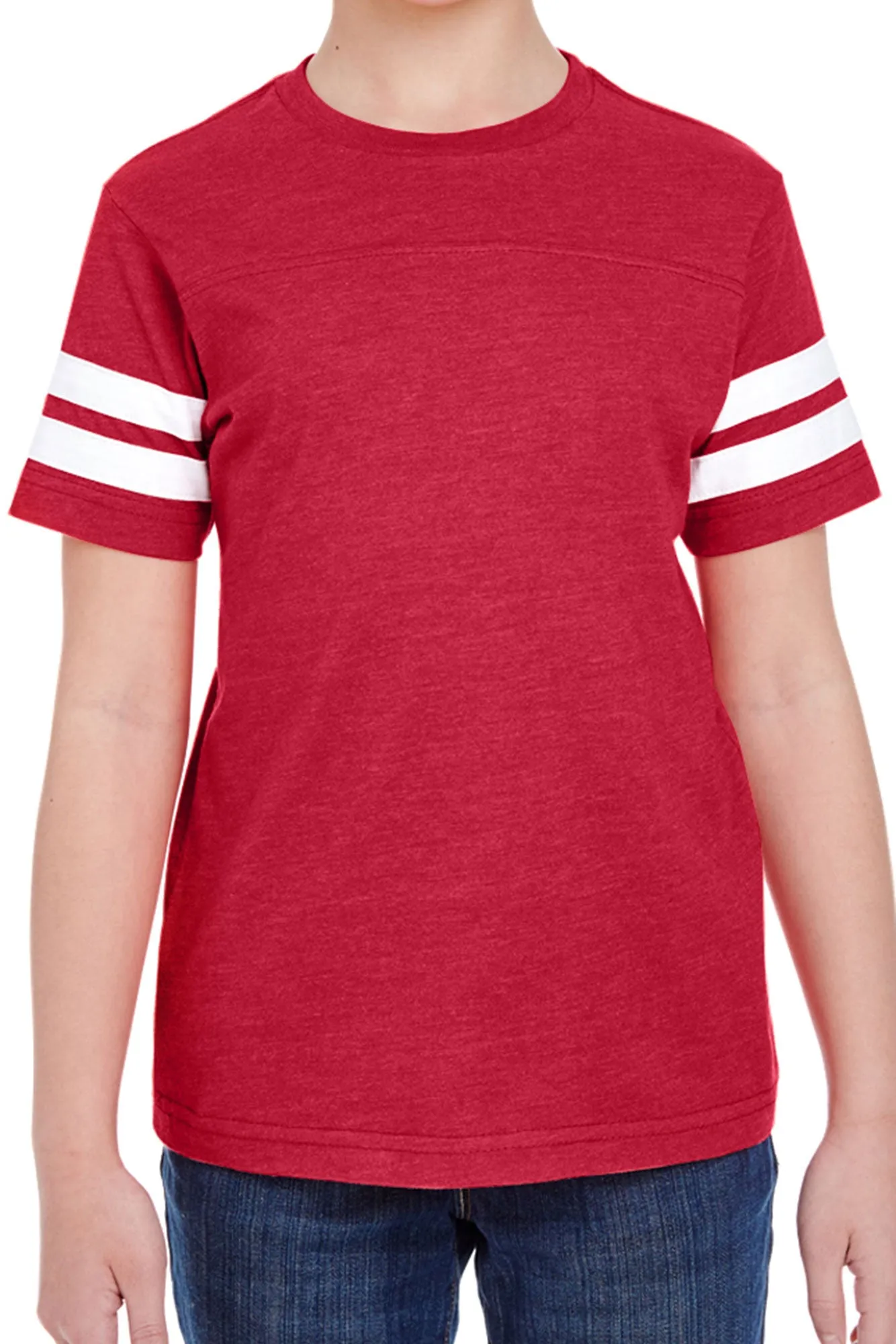 L.A.T. Youth Fine Jersey Varsity Tee, Vintage Red *Personalize It