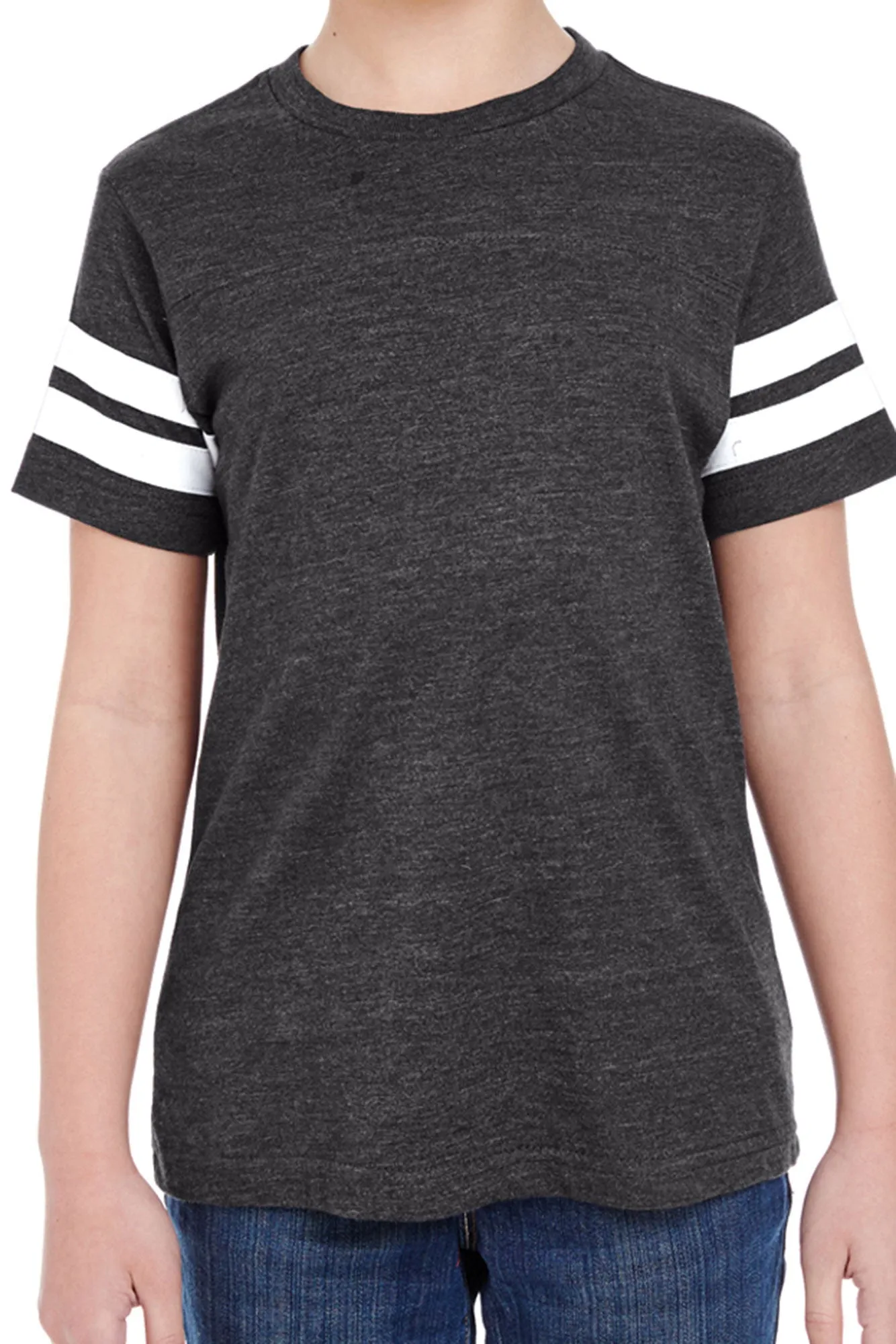 L.A.T. Youth Fine Jersey Varsity Tee, Vintage Smoke *Personalize It