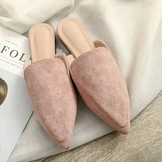 Lina® | Elegant Suede Mules With A Pointed Toe