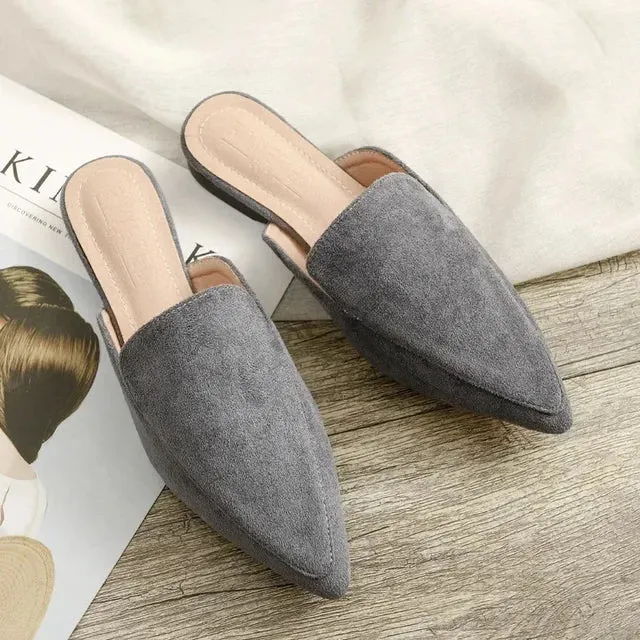 Lina® | Elegant Suede Mules With A Pointed Toe