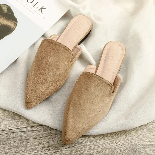 Lina® | Elegant Suede Mules With A Pointed Toe
