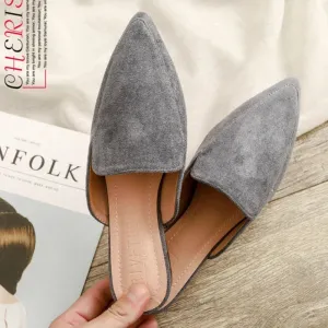 Lina® | Elegant Suede Mules With A Pointed Toe