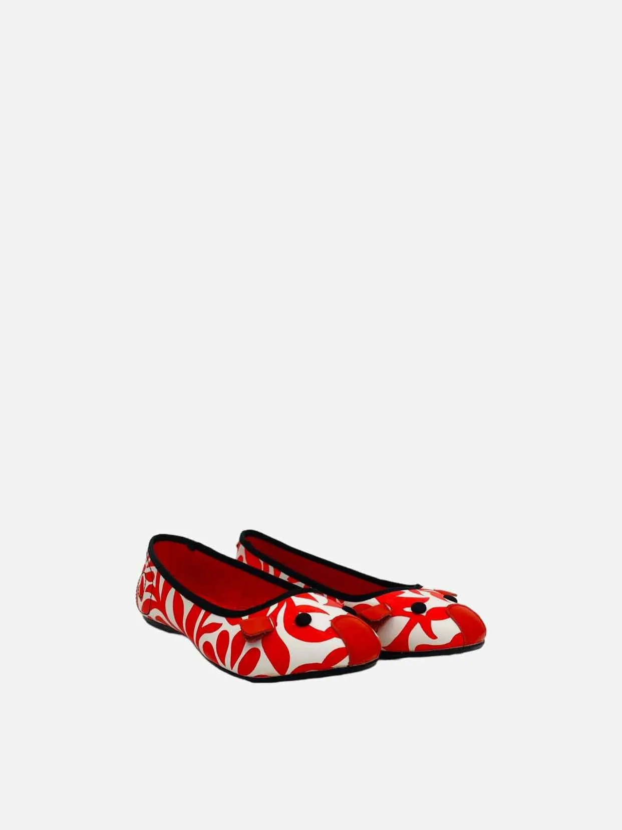 LITTLE MARC JACOBS Mouse Red & White Ballet Flats 35