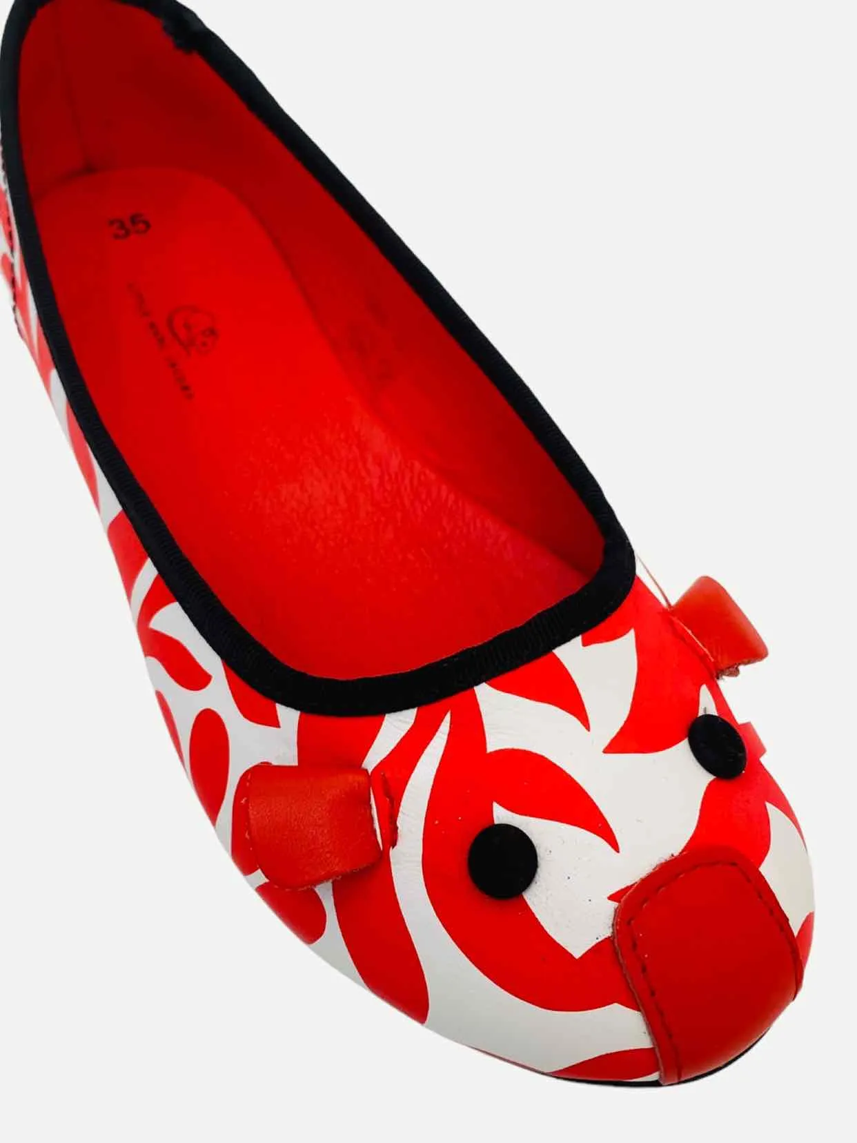 LITTLE MARC JACOBS Mouse Red & White Ballet Flats 35