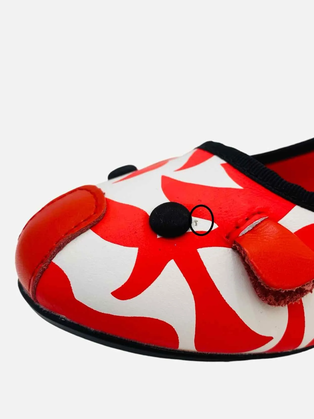 LITTLE MARC JACOBS Mouse Red & White Ballet Flats 35