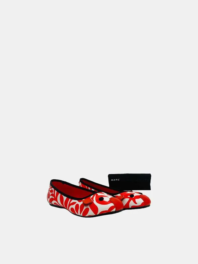 LITTLE MARC JACOBS Mouse Red & White Ballet Flats 35