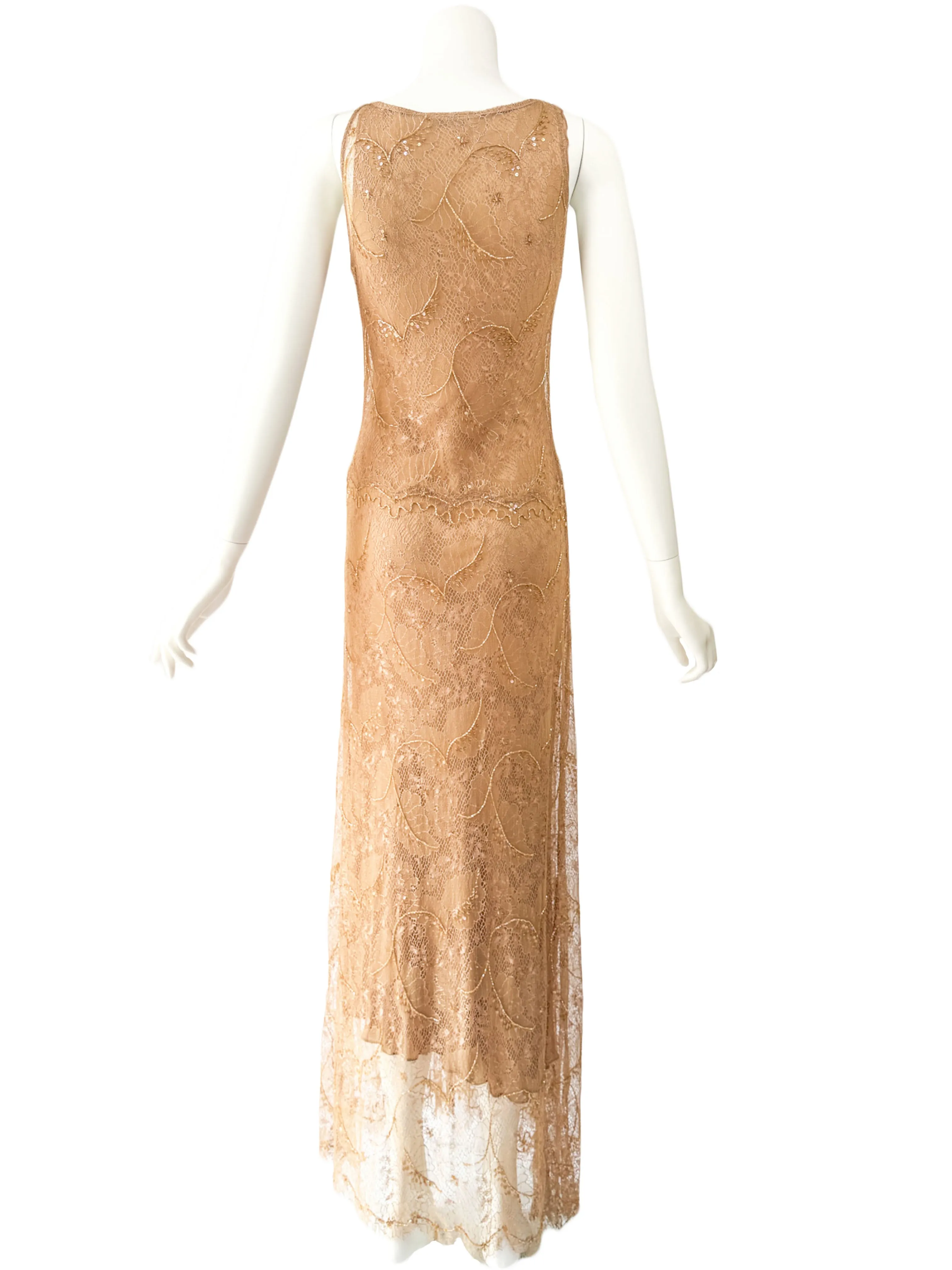 Lolita Lempicka Couture Fall 2000 Embellished Lace Maxi Dress
