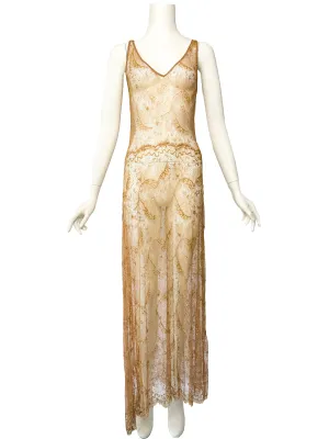 Lolita Lempicka Couture Fall 2000 Embellished Lace Maxi Dress