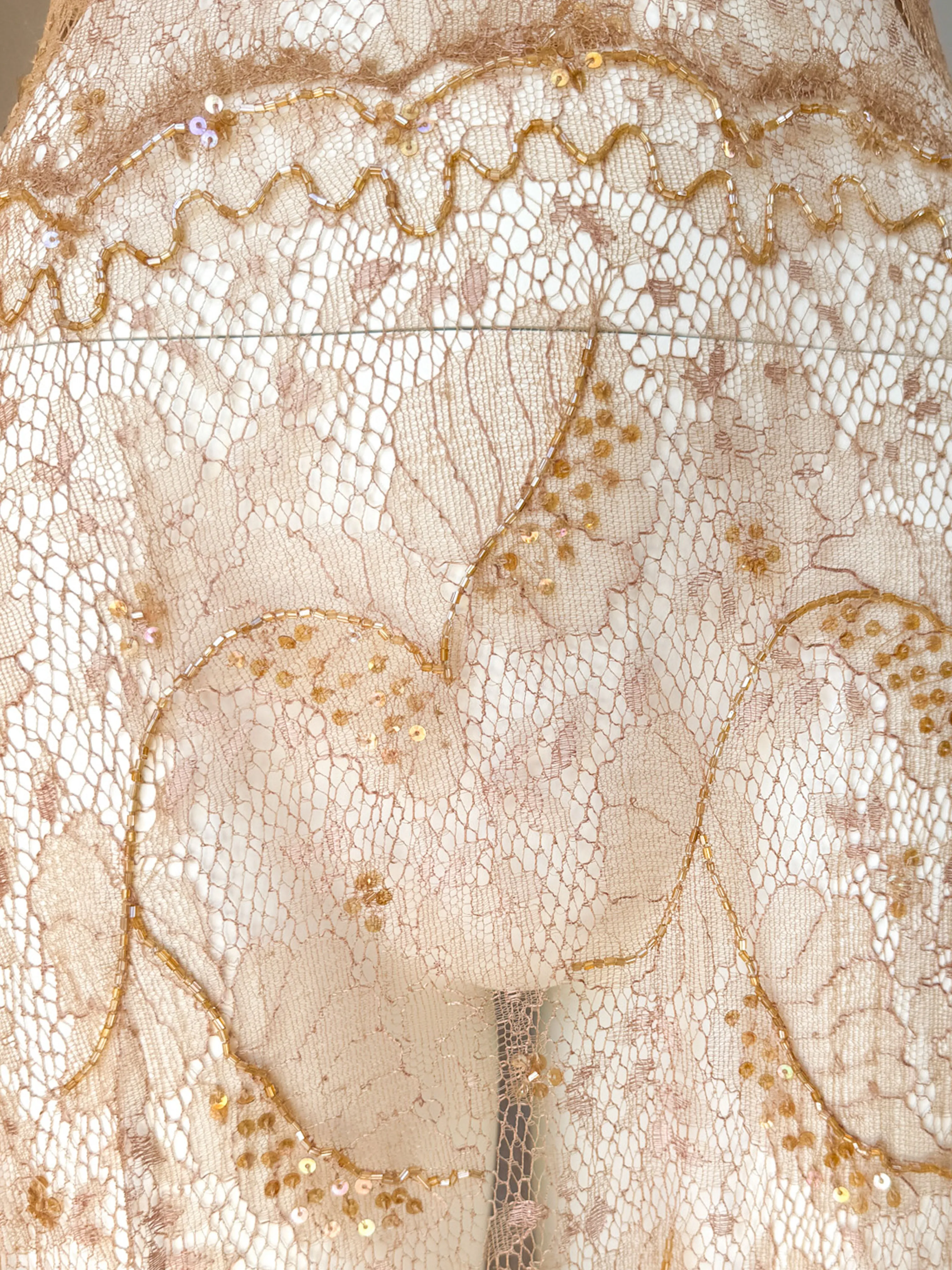 Lolita Lempicka Couture Fall 2000 Embellished Lace Maxi Dress