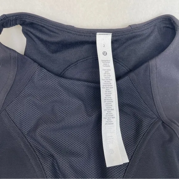 Lululemon Mesh Tank Top Black Size 2