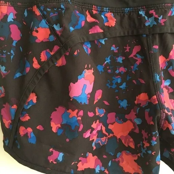 LULULEMON (RARE) Run Speed Athletic Running Shorts Print Black Pink 4