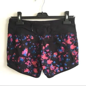 LULULEMON (RARE) Run Speed Athletic Running Shorts Print Black Pink 4