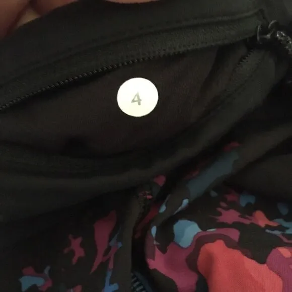 LULULEMON (RARE) Run Speed Athletic Running Shorts Print Black Pink 4