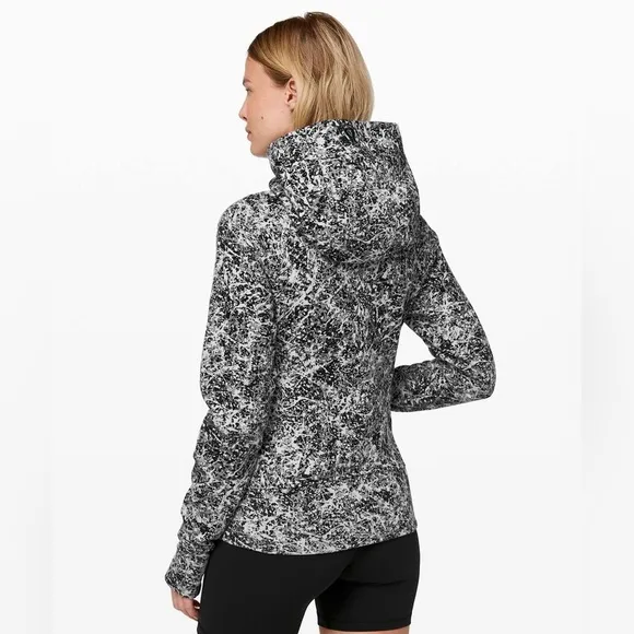 Lululemon Scuba Hoodie,Light Cotton FleecePaint Splash Silver Drop, size 4
