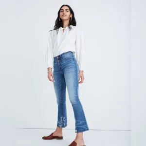 Madewell Cali Demi-Boot Jeans in Bess Wash: Button-Front Edition Size 27