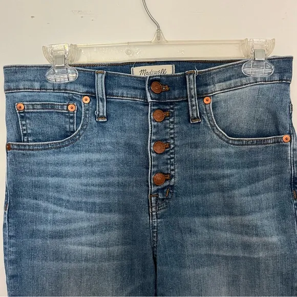 Madewell Cali Demi-Boot Jeans in Bess Wash: Button-Front Edition Size 27