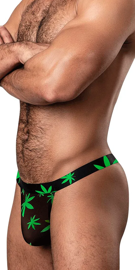Male Power 433-294 Hazy Dayz Micro Thong Pot Leaf
