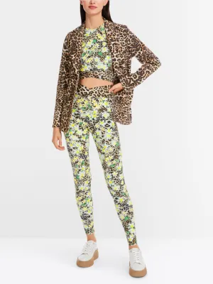 Marc Cain Tights i leopard og blomsterprint.