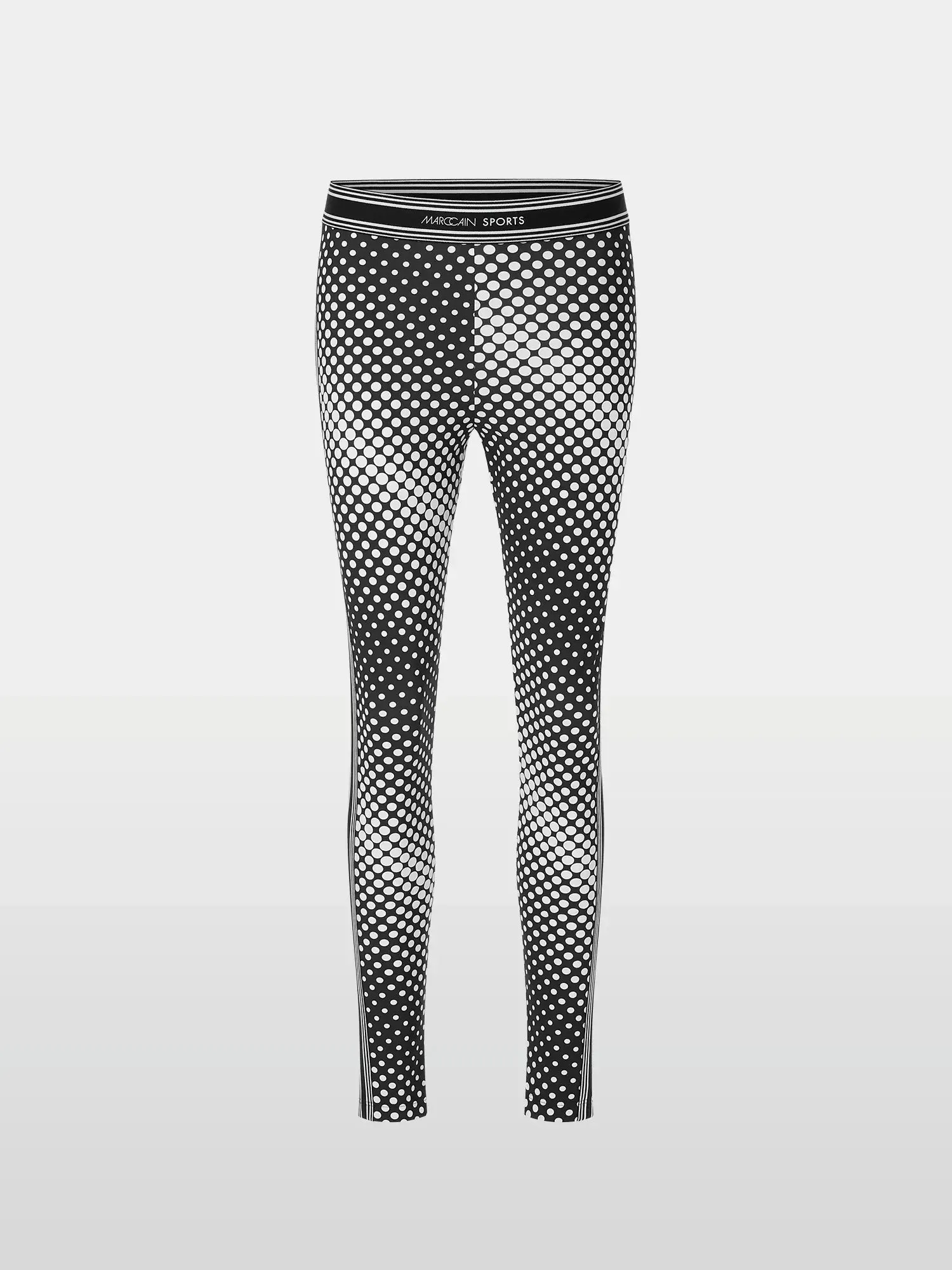 Marc Cain Tights med sorte og hvite prikker og strikk i livet