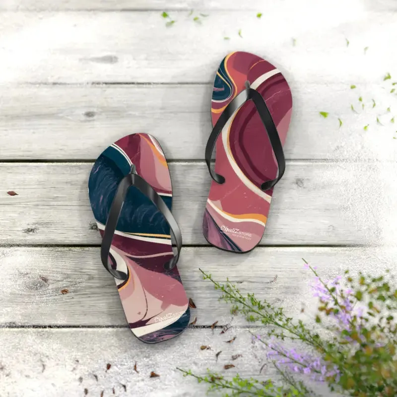 Maroon Marble Flip Flops for Effortless Summer Style