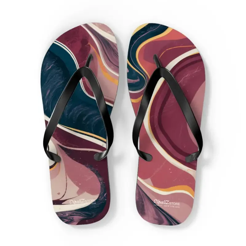 Maroon Marble Flip Flops for Effortless Summer Style