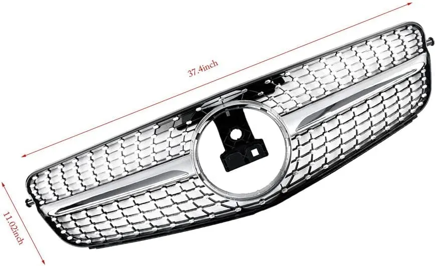 MATMACRO Diamond Grille Compatible For Mercedes Benz W204 C Class Front Grill C200 C250 C300 C350 2008 2009 2010 2011 2012 2013 2014