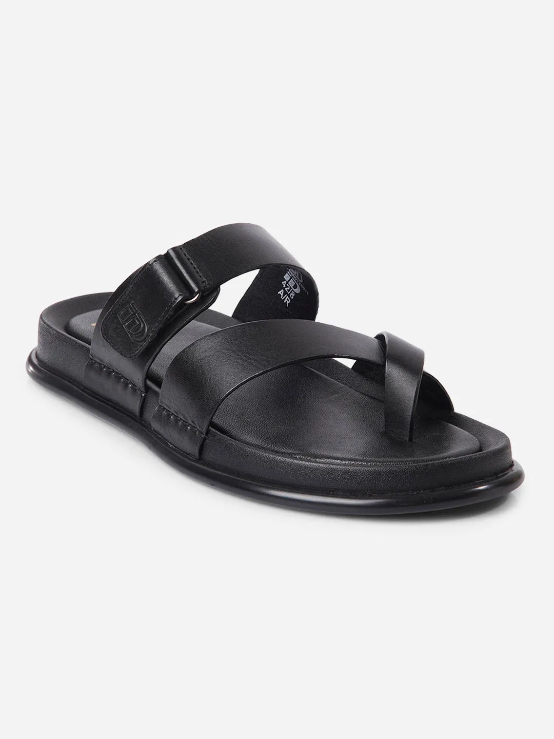 Men's Black Cross Strap Sandals (ID4269)