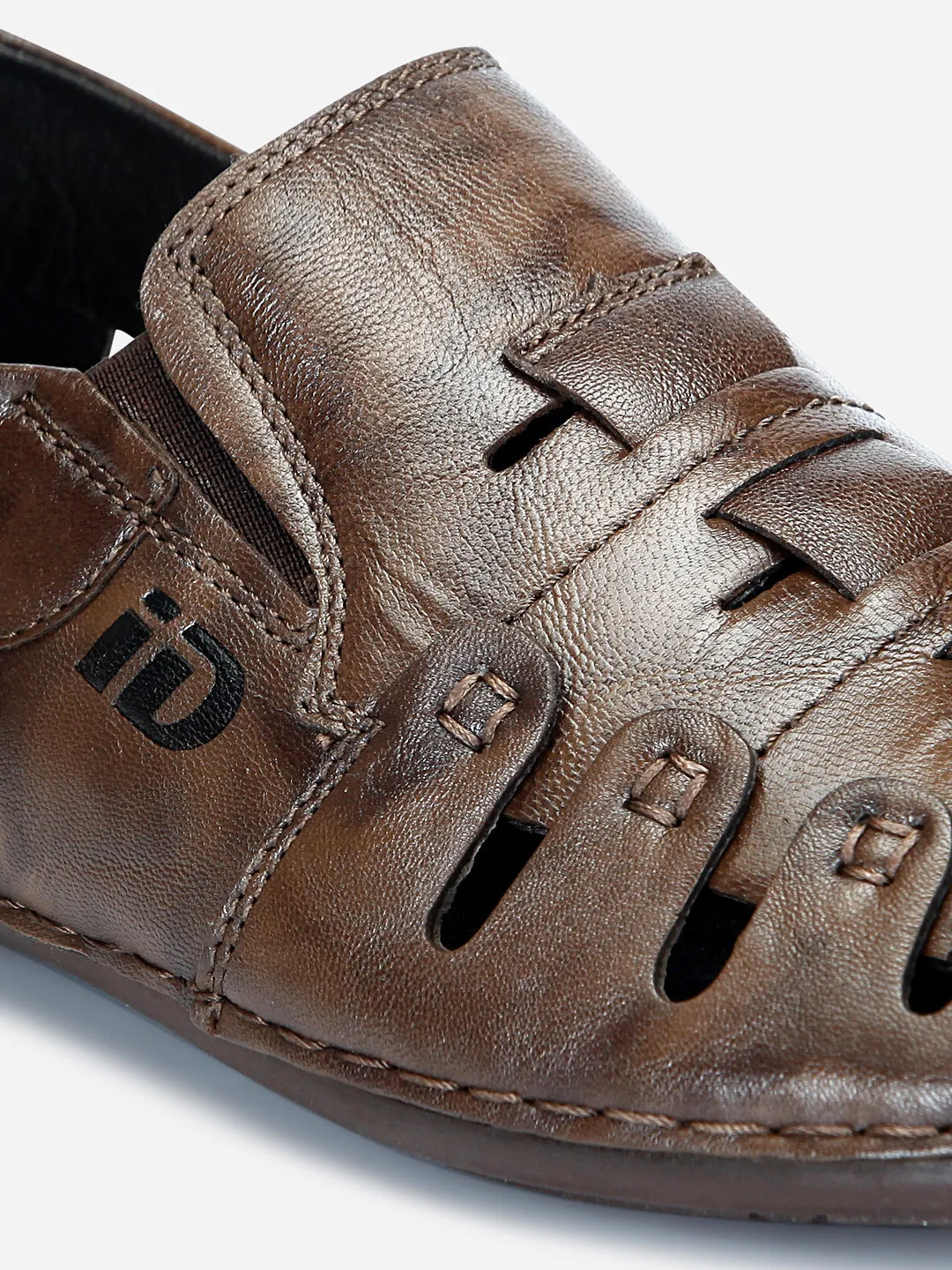Men's Brown Ethnic Slip-On Sandal (ID4126)