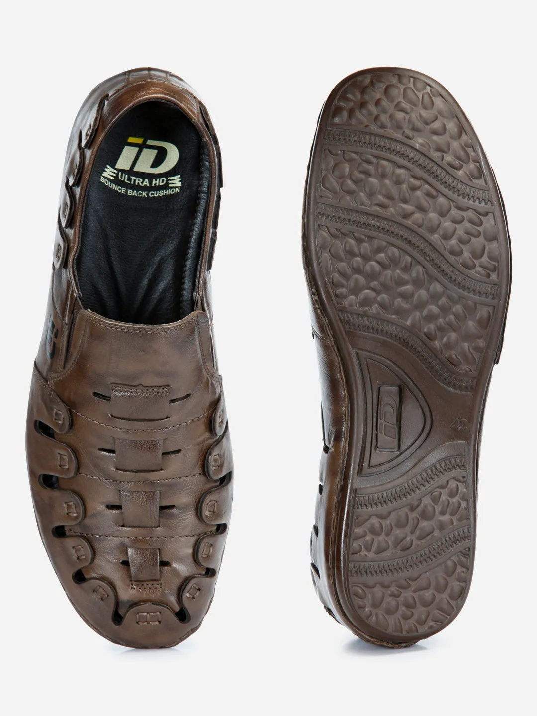 Men's Brown Ethnic Slip-On Sandal (ID4126)