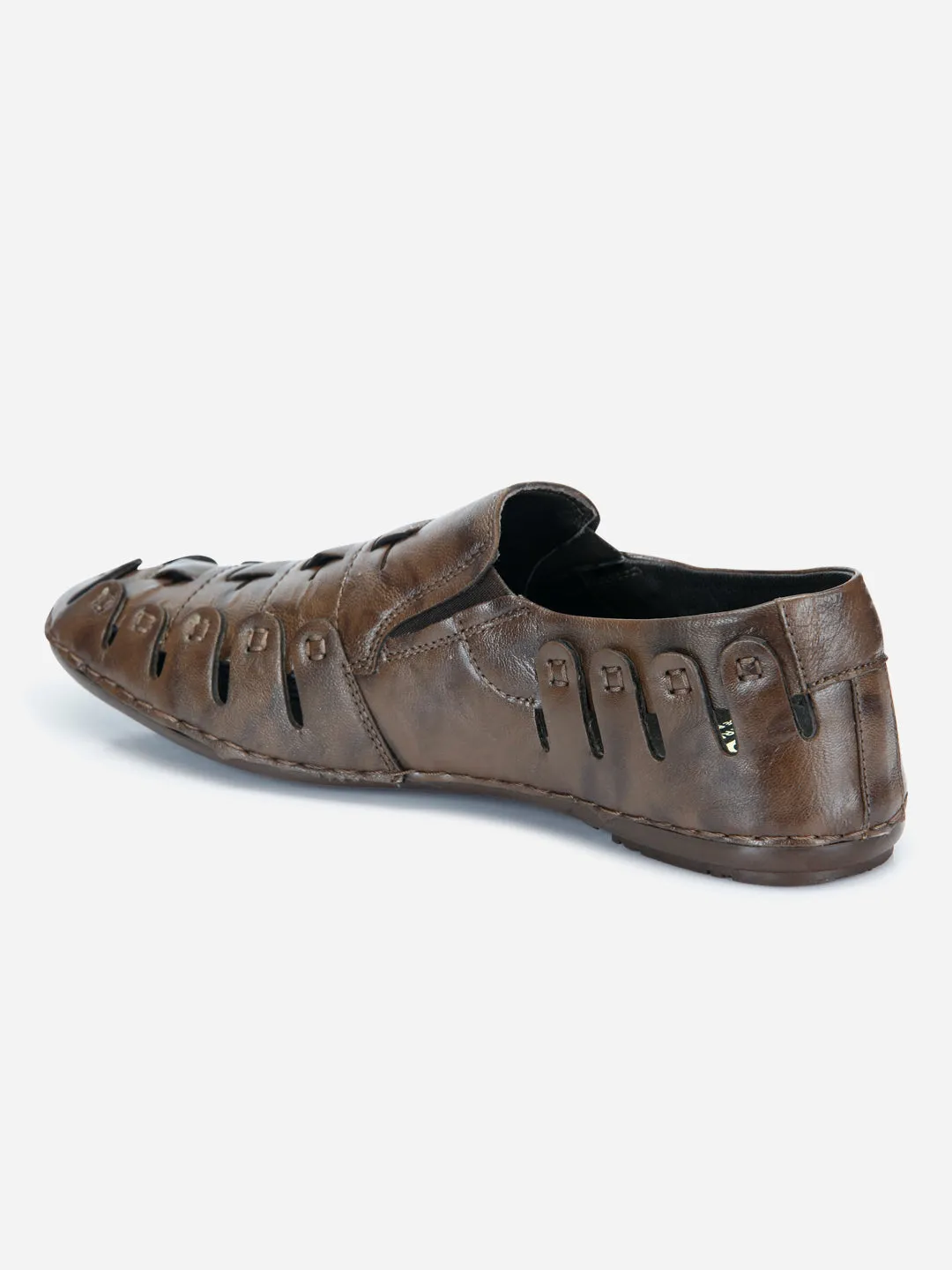 Men's Brown Ethnic Slip-On Sandal (ID4126)