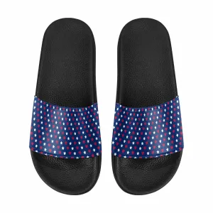 Mens Slide Sandals - Red White Blue - Stars and Stripes