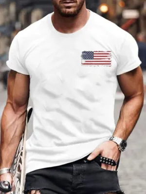 Men's Vintage I Identify As An American Print Round Neck T-Shirt