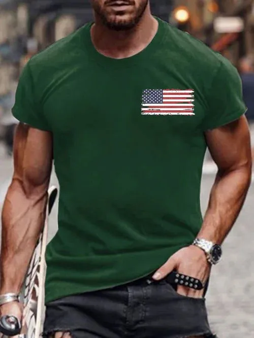 Men's Vintage I Identify As An American Print Round Neck T-Shirt